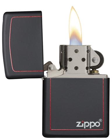 ZIPPO | Matte Black W/Red Border