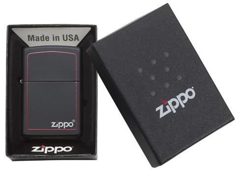 ZIPPO | Matte Black W/Red Border