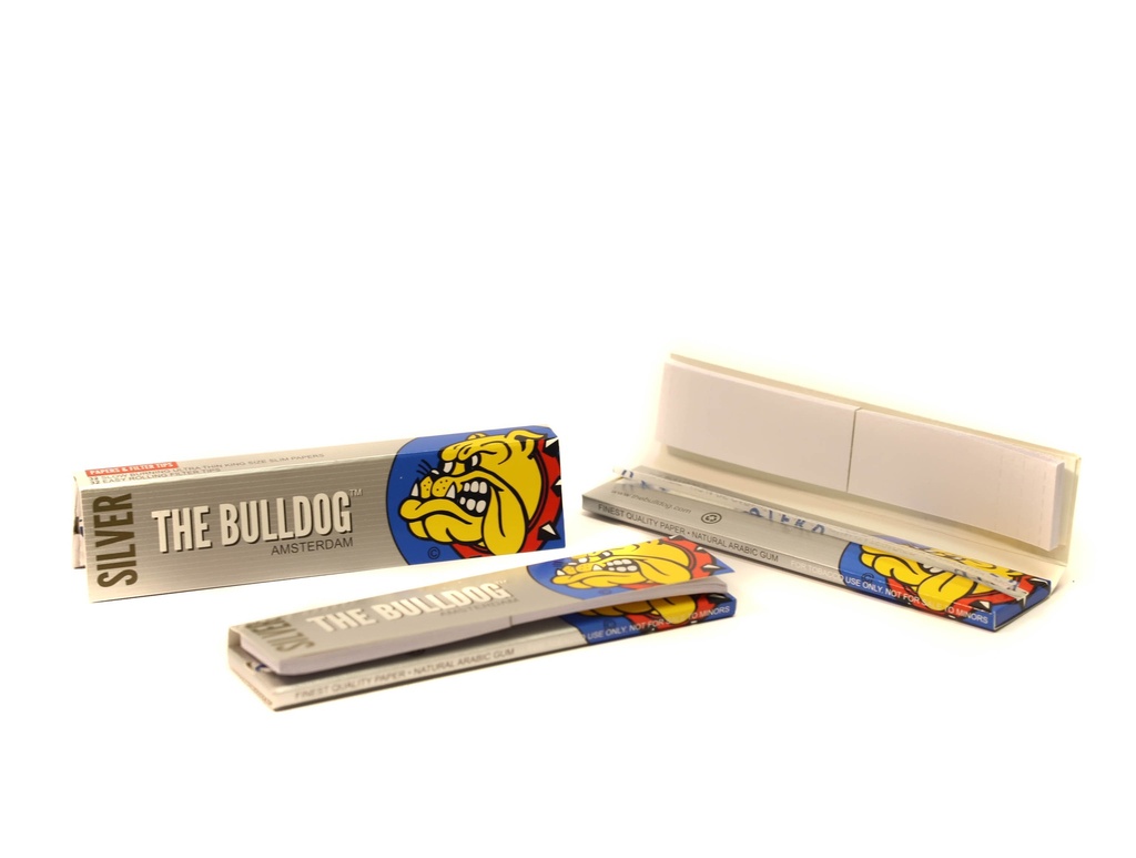 BULLDOG | KS Rolling Paper - Silver (32 Tips & Leaves)