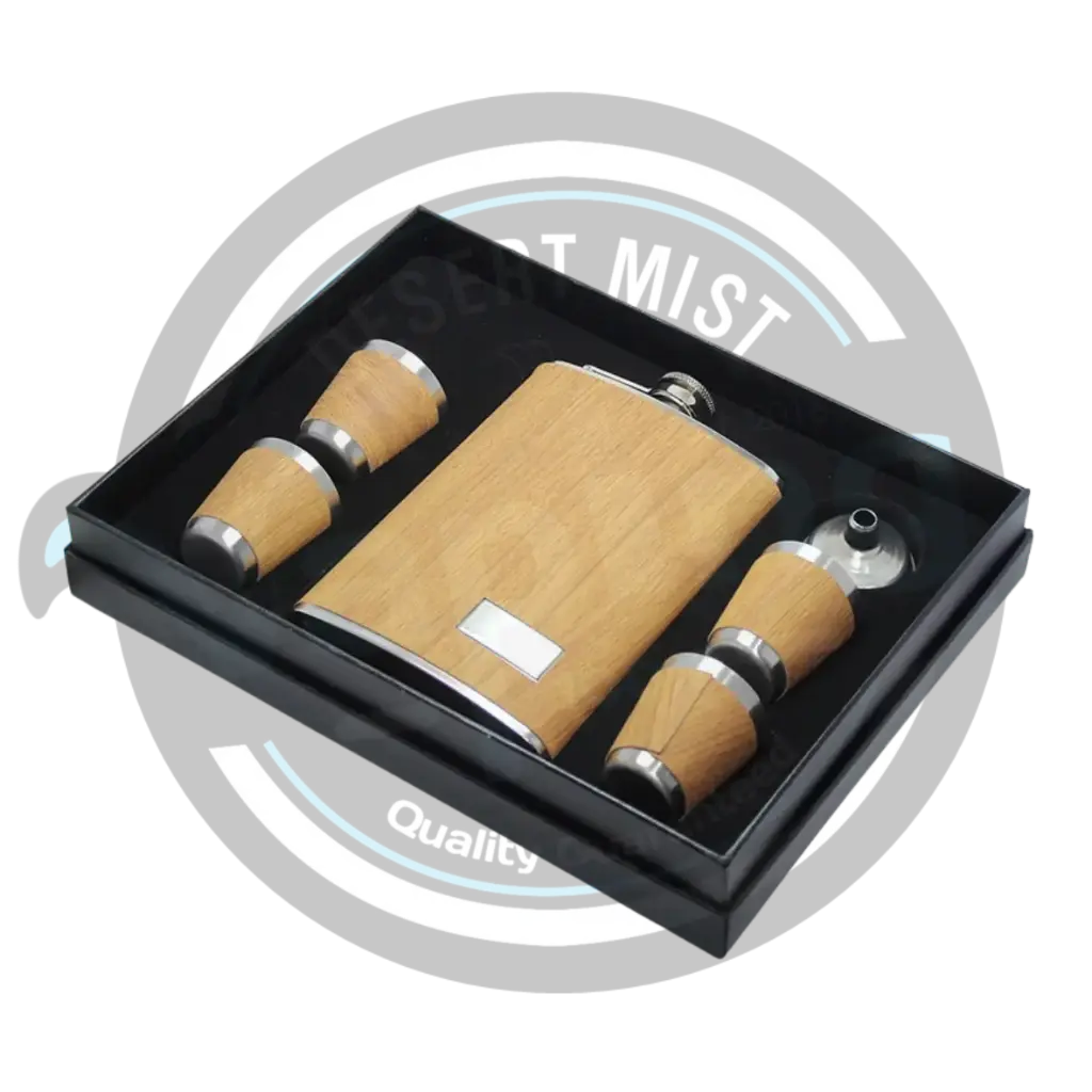 HIPFLASK | Wooden Set (8oz) - W/4 Cups
