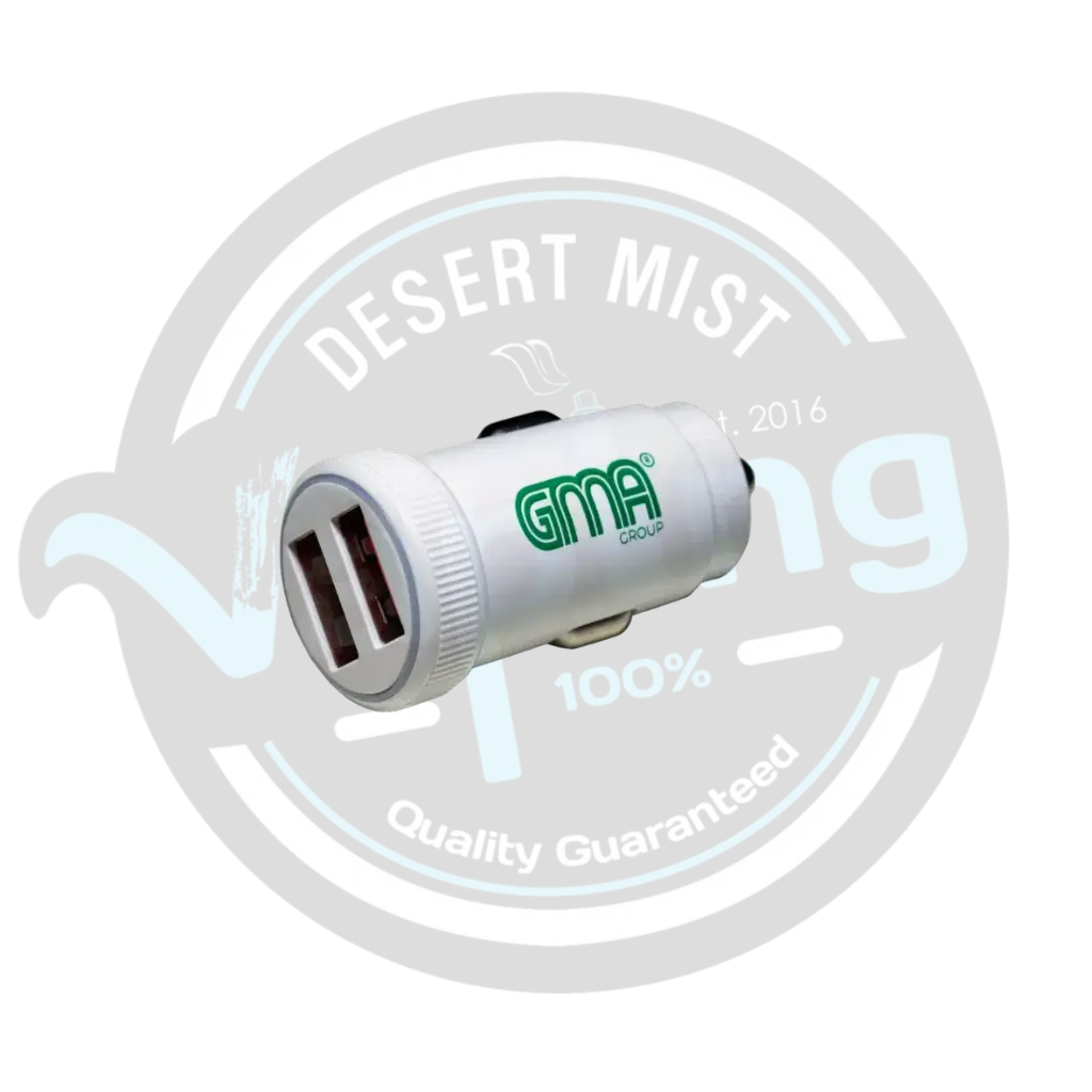 GMA | CAR CHARGER - DUAL USB (WHITE)