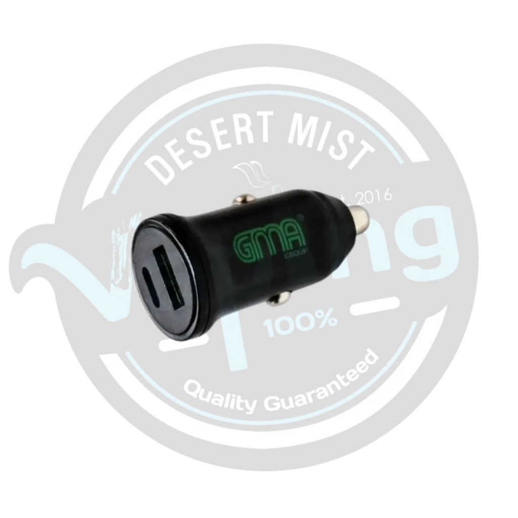 GMA | CAR CHARGER - USB + USB C (BLACK)