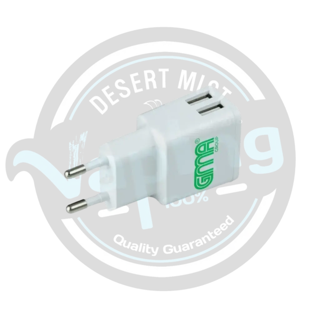 GMA | WALL CHARGER - 2.4A 12W DUAL USB (WHITE)