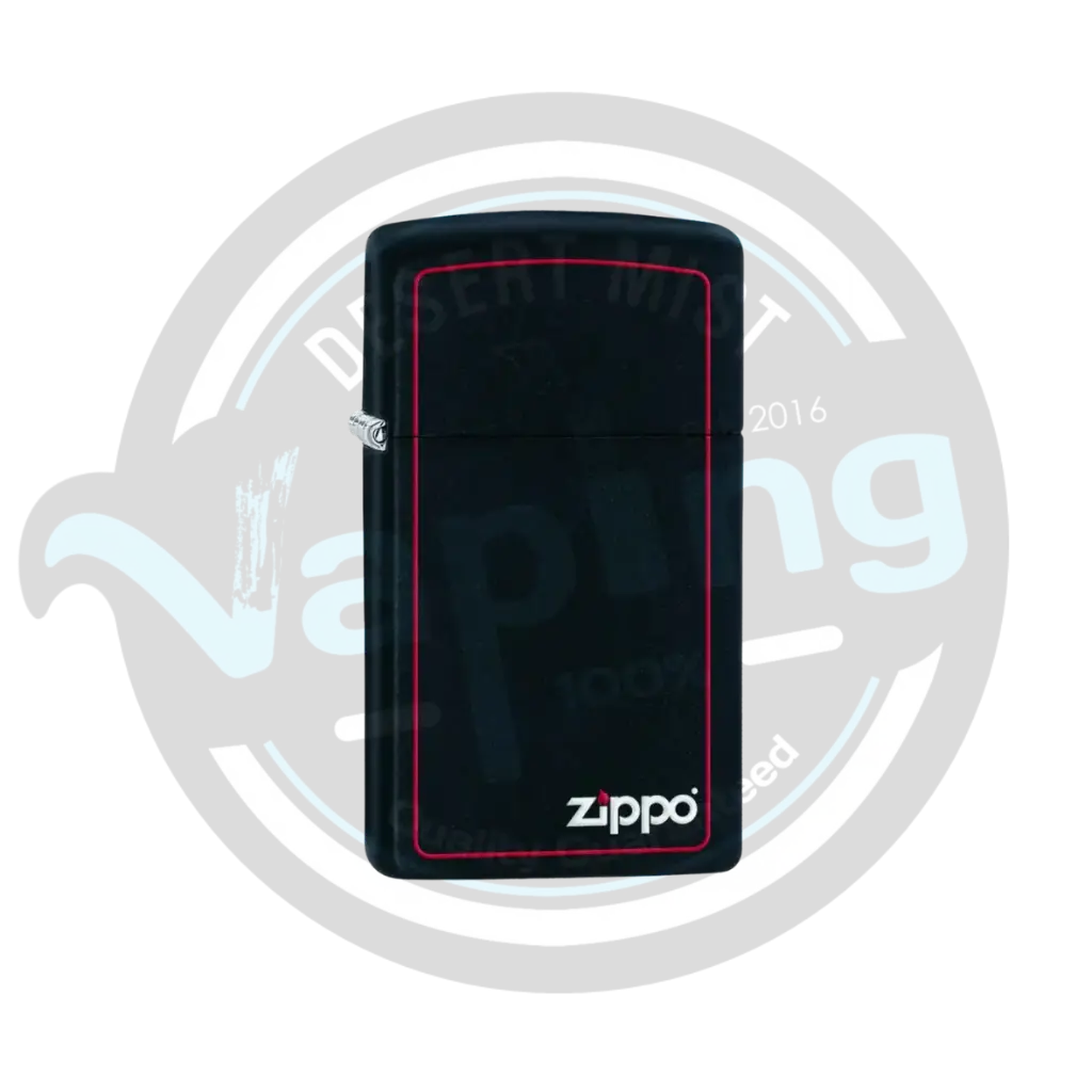 ZIPPO: SLIM | Matte Black W/Red Border