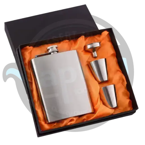 [CB0331] HIPFLASK | Stainless Set (8oz) - W/2 Cups