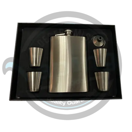 [CD0083] HIPFLASK | Stainless Set (9oz) - W/4 Cups