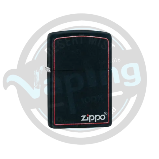 [218ZB] ZIPPO | Matte Black W/Red Border
