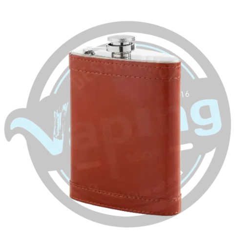 [FLS030 490140] HipFlask - Brown Leather (240ml)